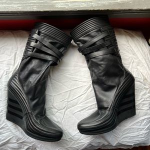 Y-3 Yohji Yamamoto for Adidas Drape wedge boot